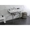 Kingston Brass 36 Carrara Marble Console Sink with Brass Legs, Marble WhiteBrushed Nickel LMS3630MB8 - alternate 5